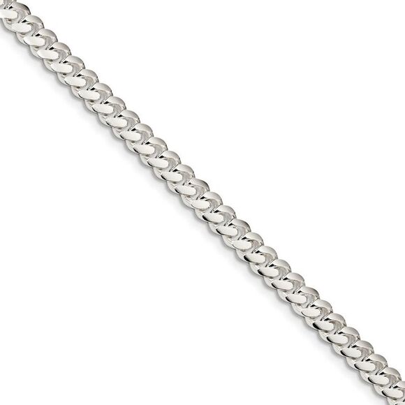Men's 6.5mm Sterling Silver Solid Domed Curb Chain Bracelet 7 Inch